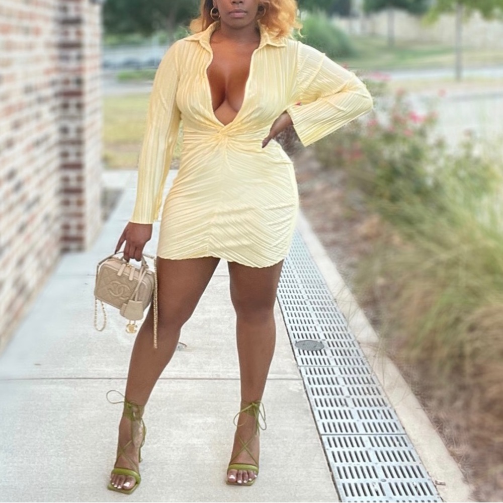 Pleated Mini Dress